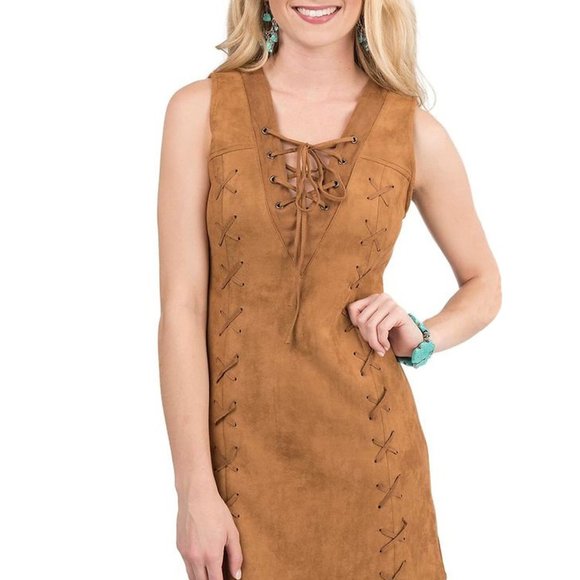Flying Tomato Dresses & Skirts - Flying Tomato brown cowgirl  sleeveless dress.